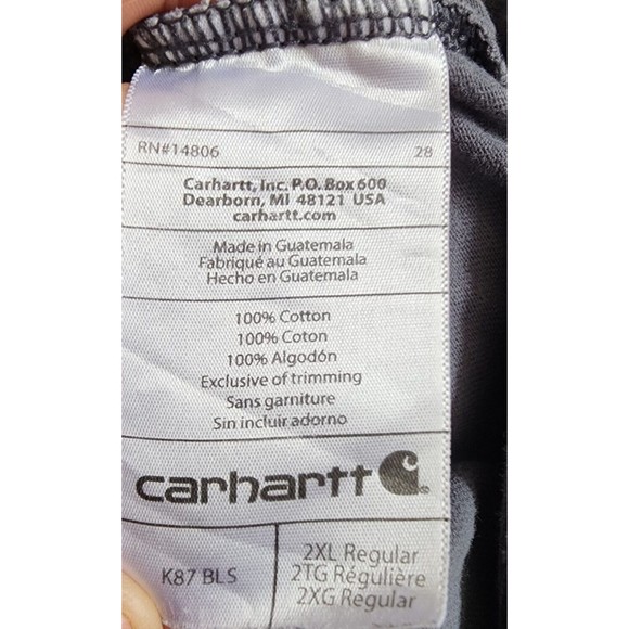 Carhartt Gray T-Shirt Plus Size 2X Short Sleeve - Picture 6 of 7